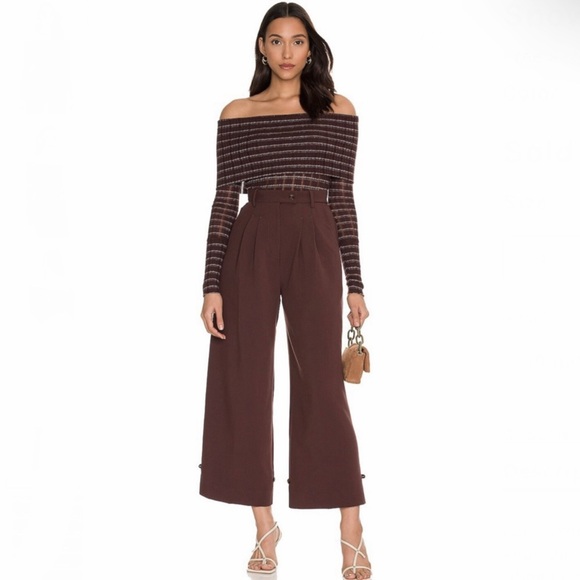 NEW FREE PEOPLE REVOLVE STRIPED OFF-THE-SHOULDER RIBBED TOP - Picture 8 of 8